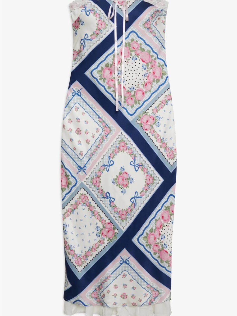 For Love & Lemons Strapless Daisy Mae Midi Scarf-Print Slip Dress - Picture 3 of 5